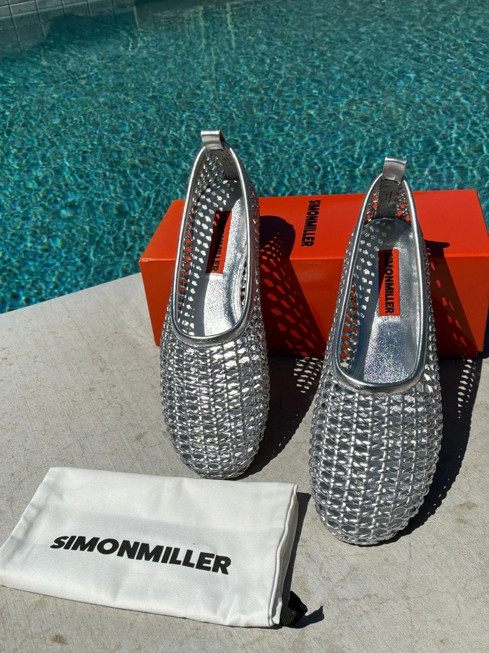 Simon Miller Chrome Woven Riad Ballerina Flats Size 40